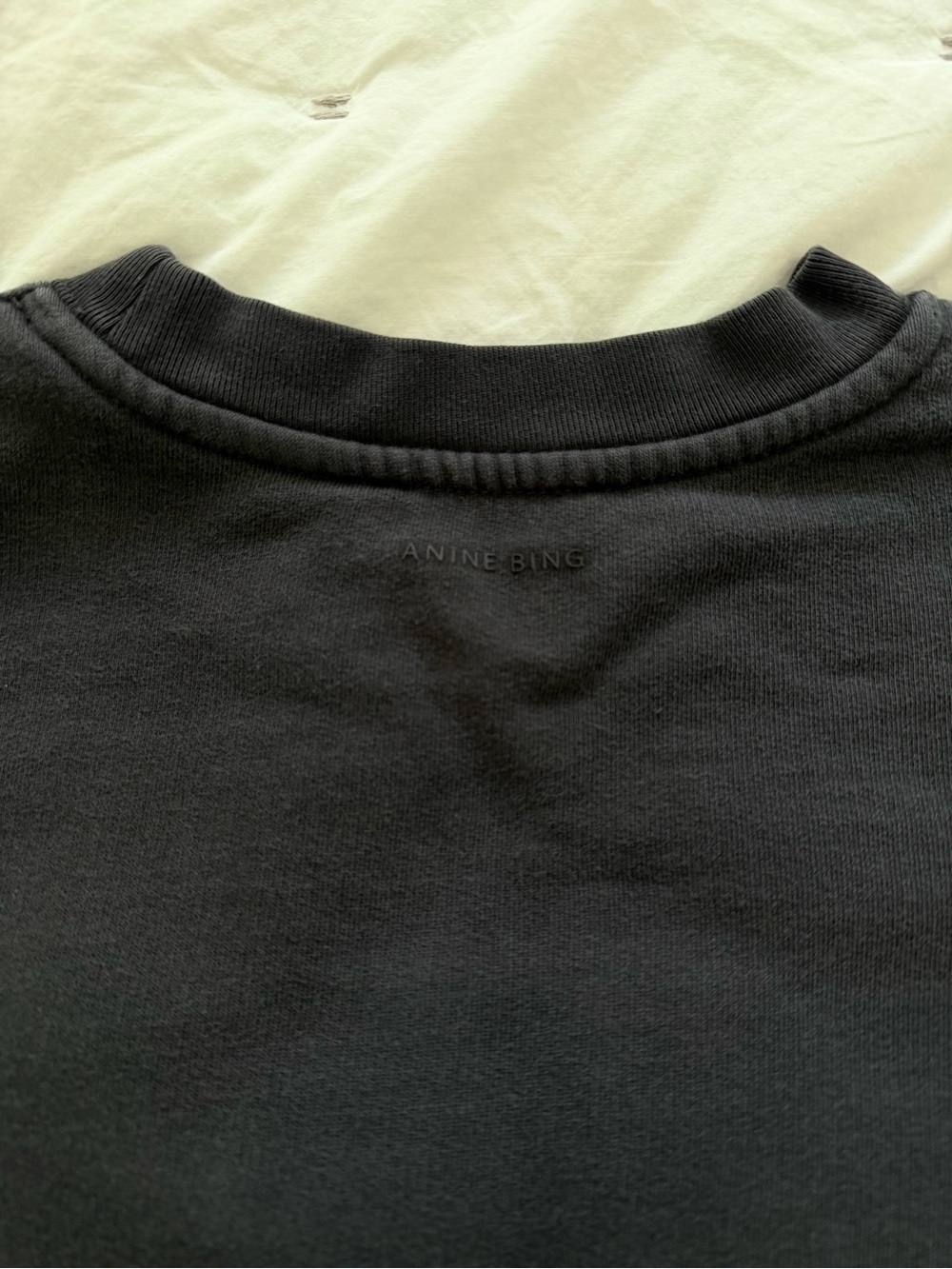 Anine Bing Black Crewneck Sweatshirt White 'California' collegiate letters (XS) - Picture 3 of 5